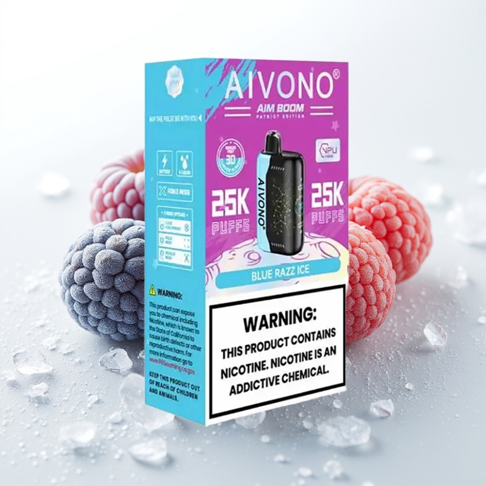 Aivono AIM BOOM 25000 Puffs Blu Lampone Ghiaccio 28ml 650mAh Tipo-C