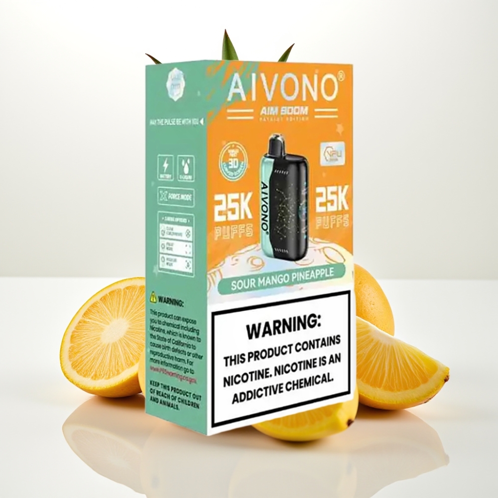 Aivono AIM BOOM 25000 Puffs Mango Ananas Acido, 0%-5% Nicotina, 28ml, 650mAh