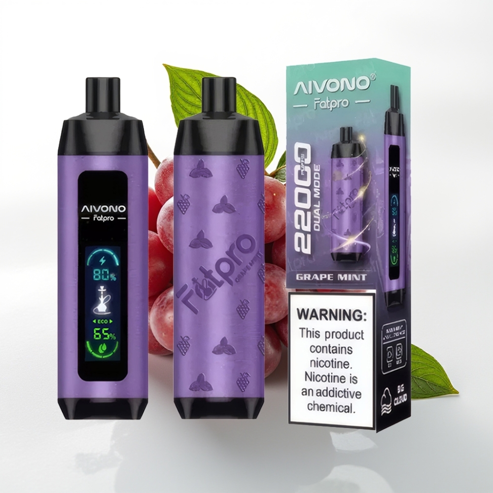 Aivono AIM FATPRO 22000 Puffs Disposable Vape Uva Menta, 28ml, 600mAh, 0.6ohm