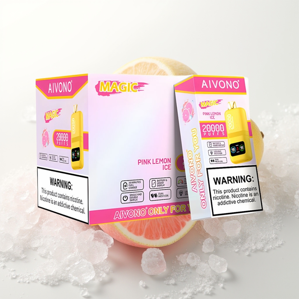 Aivono AIM MAGIC 20000 Puffs Pink Lemon Ice 26ml 5% Nic Dual Mesh LCD Type-C