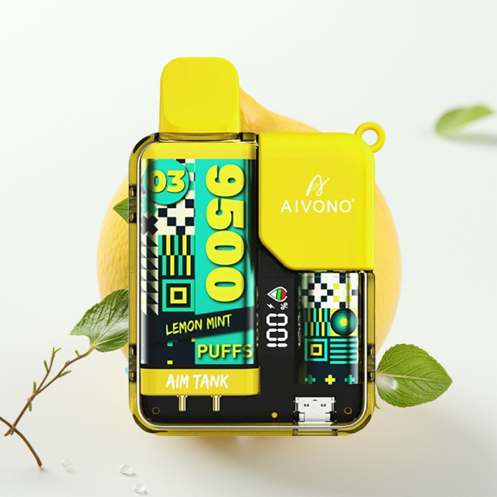 Aivono AIM-TANK 9500 Puffs Limone Menta, 18ml, 650mAh, LCD, 1.2ohm Mesh
