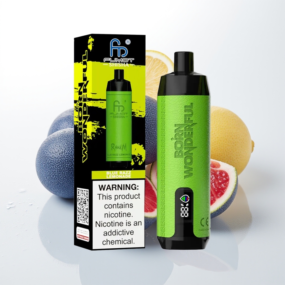 RandM Fumot Shisha 10000 Puff Disposable Vape Lampone Limonata Blu, 18ml, 850mAh