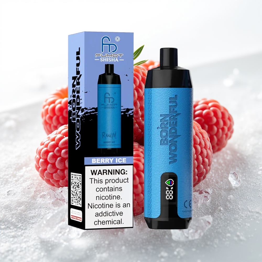 RandM Fumot Shisha 10000 Puff Monouso - Berry Ice, 18ml, 0.5% Nicotina