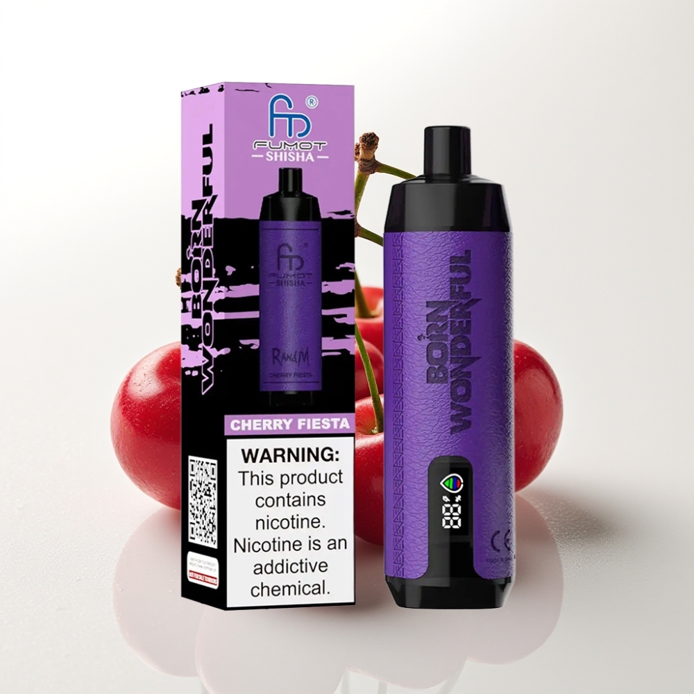 RandM Fumot Shisha 10000 Puff Sigaretta Elettronica Monouso Cherry Fiesta, 18ml, 850mAh