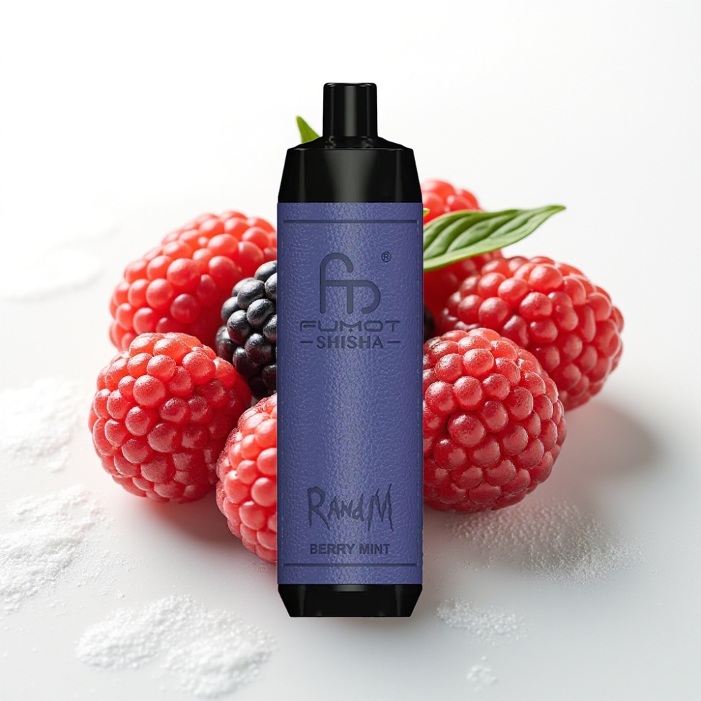 RandM Fumot Shisha 10000 Puff Sigaretta Elettronica Monouso Gusto Berry Menta, 18ml, 850mAh, 0.6ohm