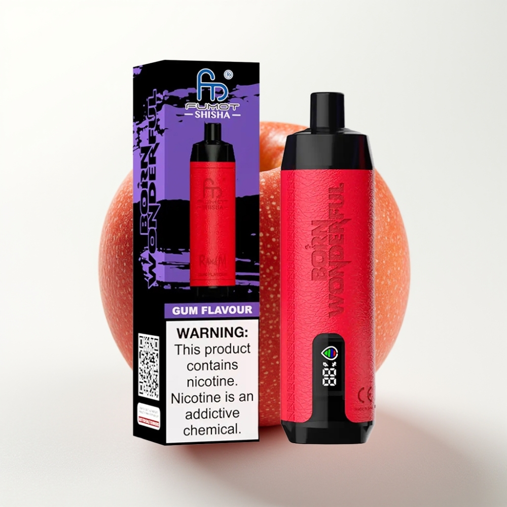 RandM Fumot Shisha 10000 Puff Sigaretta Elettronica Monouso Gusto Gomma, 18ml, 0.5% Nicotina