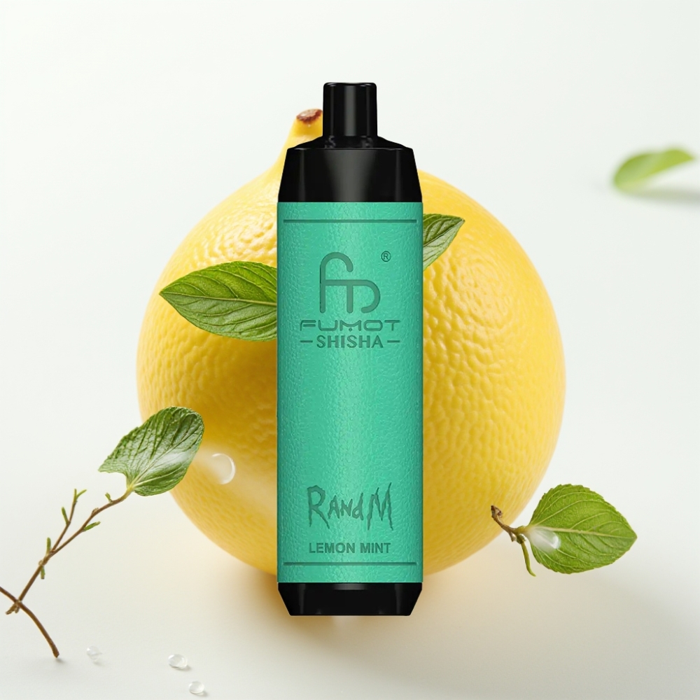 RandM Fumot Shisha 10000 Puff Sigaretta Elettronica Monouso Limone Menta, 18ml, 0.6ohm