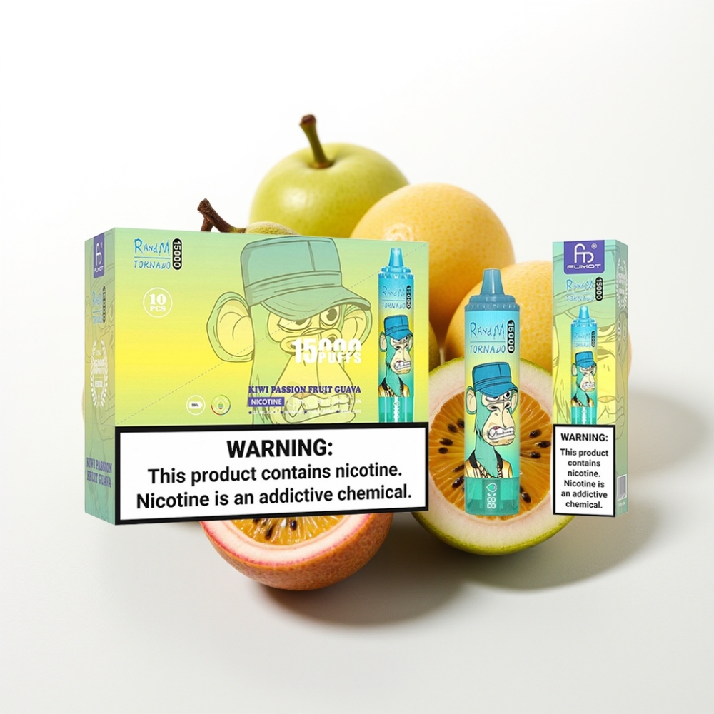 Fumot RandM Tornado 15000 Puff Kiwi Frutto della Passione Guava 25ml 850mAh USB-C