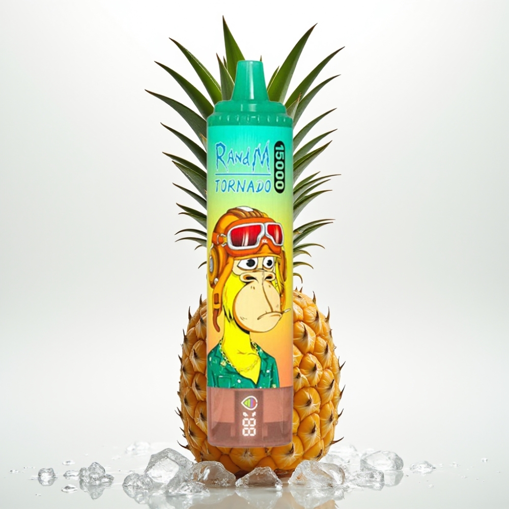 Fumot RandM Tornado 15000 Puffs Ananas Ghiaccio 25ml 850mAh Tipo-C Mesh Coil