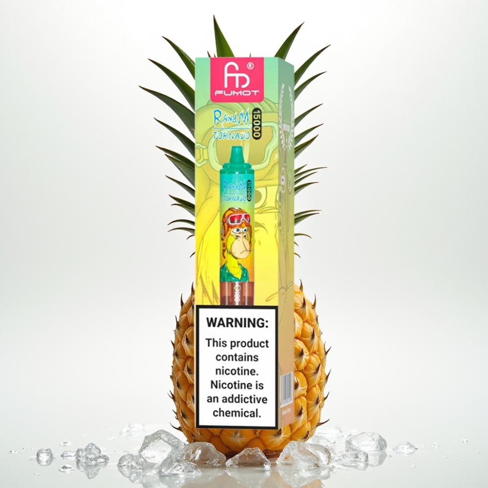 Fumot RandM Tornado 15000 Puffs Ananas Ghiaccio 25ml 850mAh Tipo-C Mesh Coil