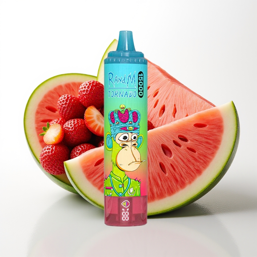Fumot RandM Tornado 15000 Puffs Anguria Fragola - 25ml, 850mAh, USB-C, LCD
