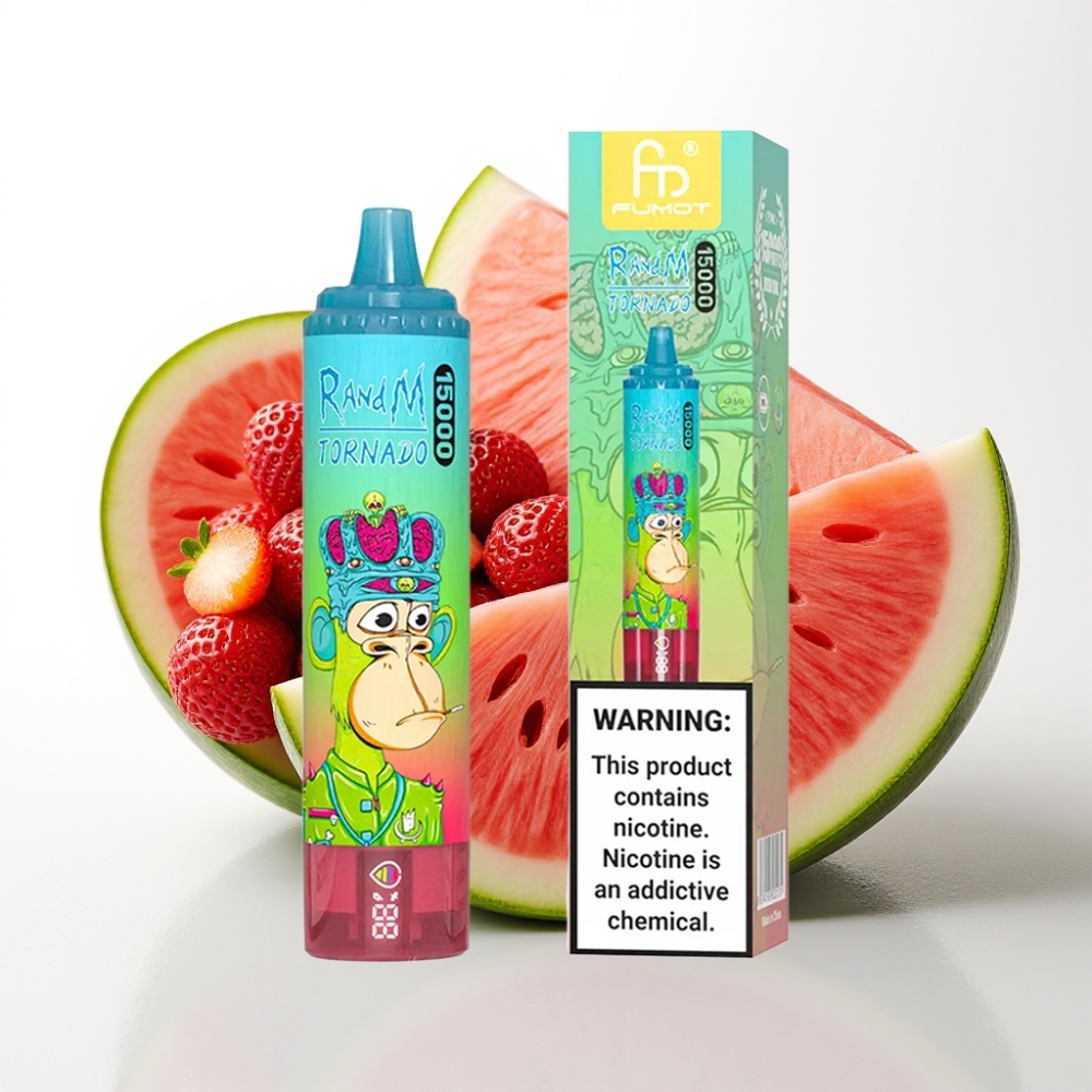 Fumot RandM Tornado 15000 Puffs Anguria Fragola - 25ml, 850mAh, USB-C, LCD
