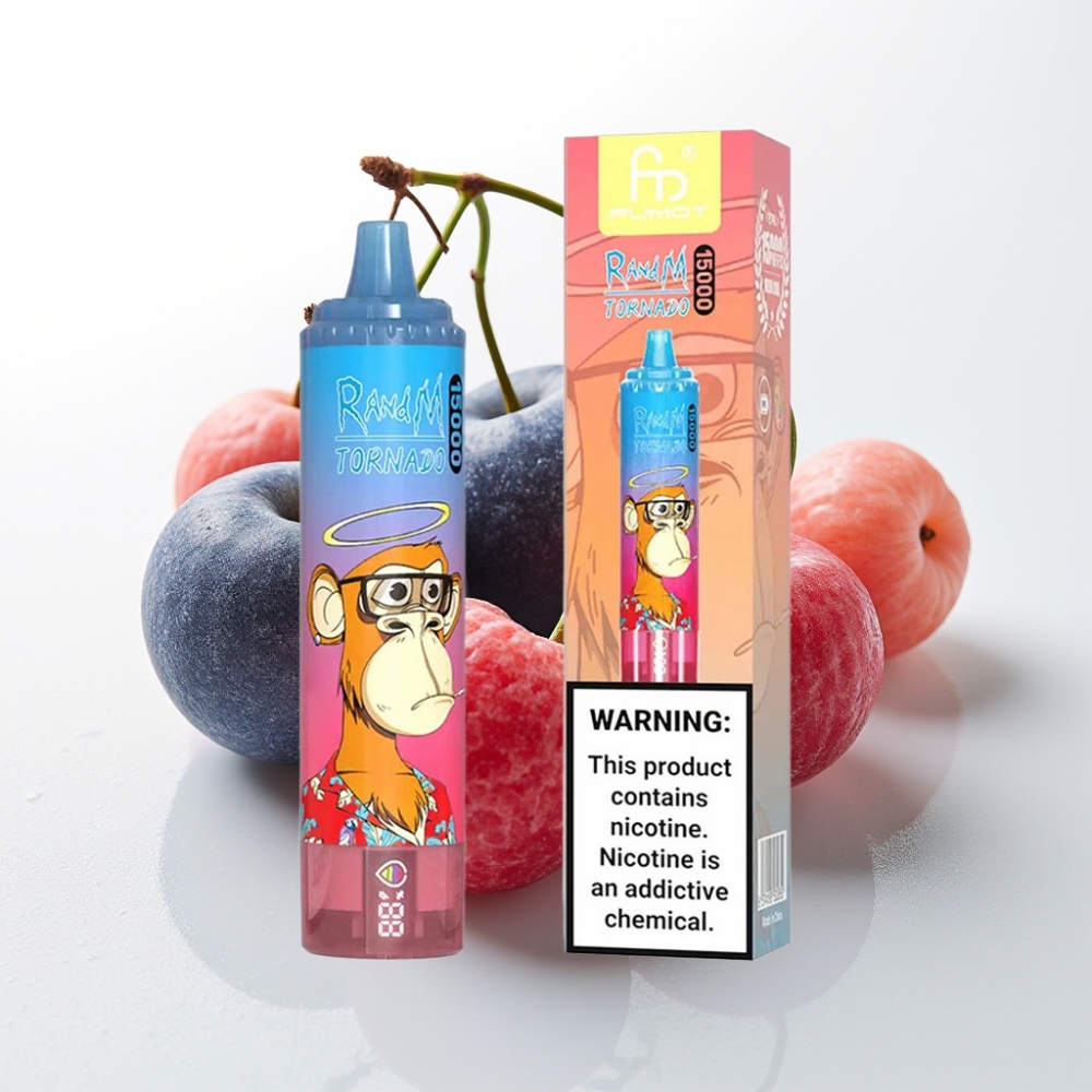 Fumot RandM Tornado 15000 Puffs Blue Razz Cherry 25ml 850mAh Tipo-C Mesh LCD