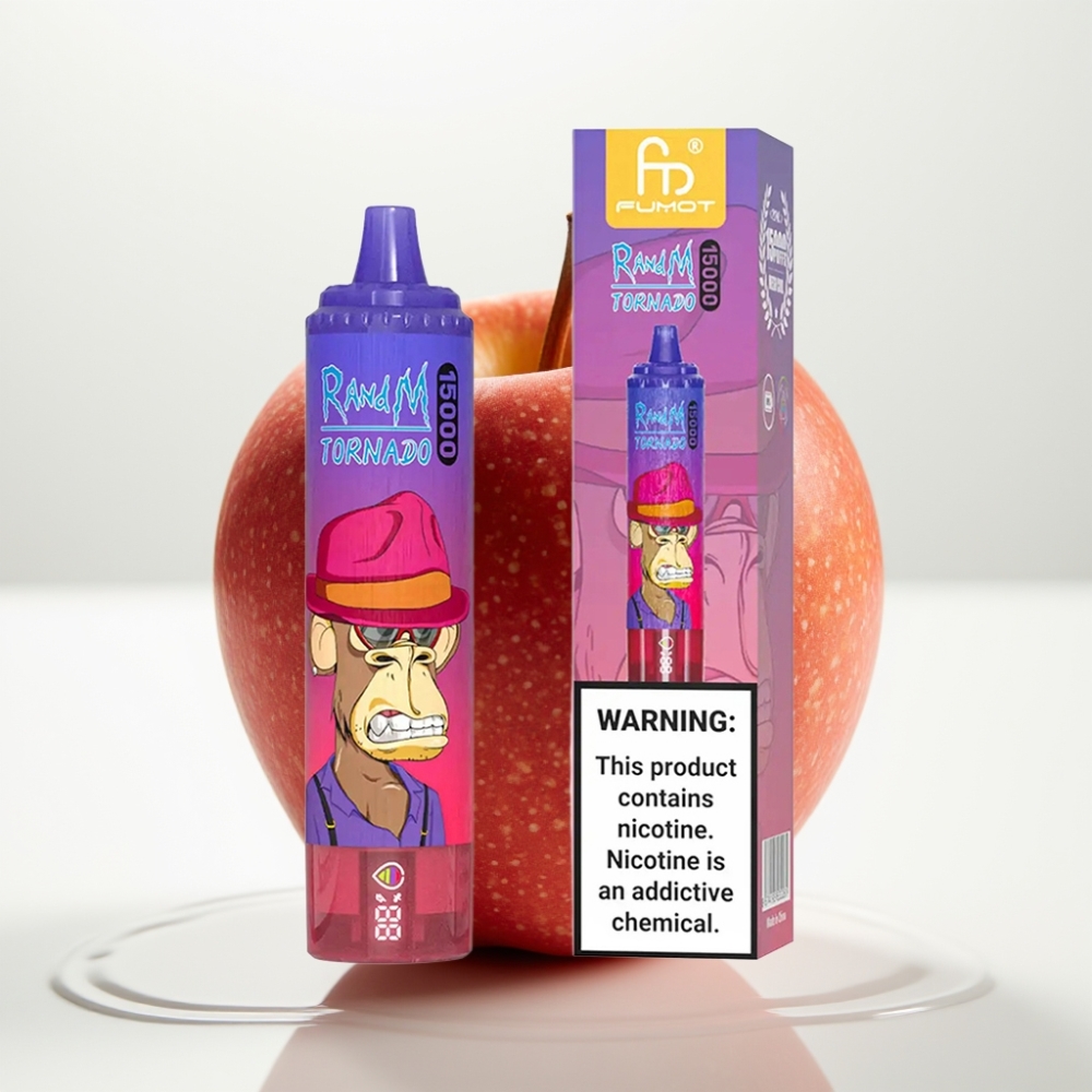 Fumot RandM Tornado 15000 Puffs Mela Acida, 25ml, 850mAh, USB-C, LCD
