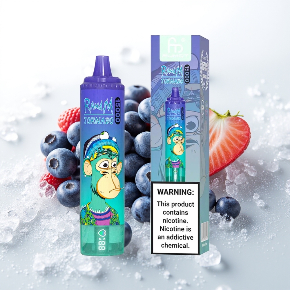 RandM Fumot Tornado 15000 Puffs Blu Mirtillo Ghiacciato - 25ml, 850mAh