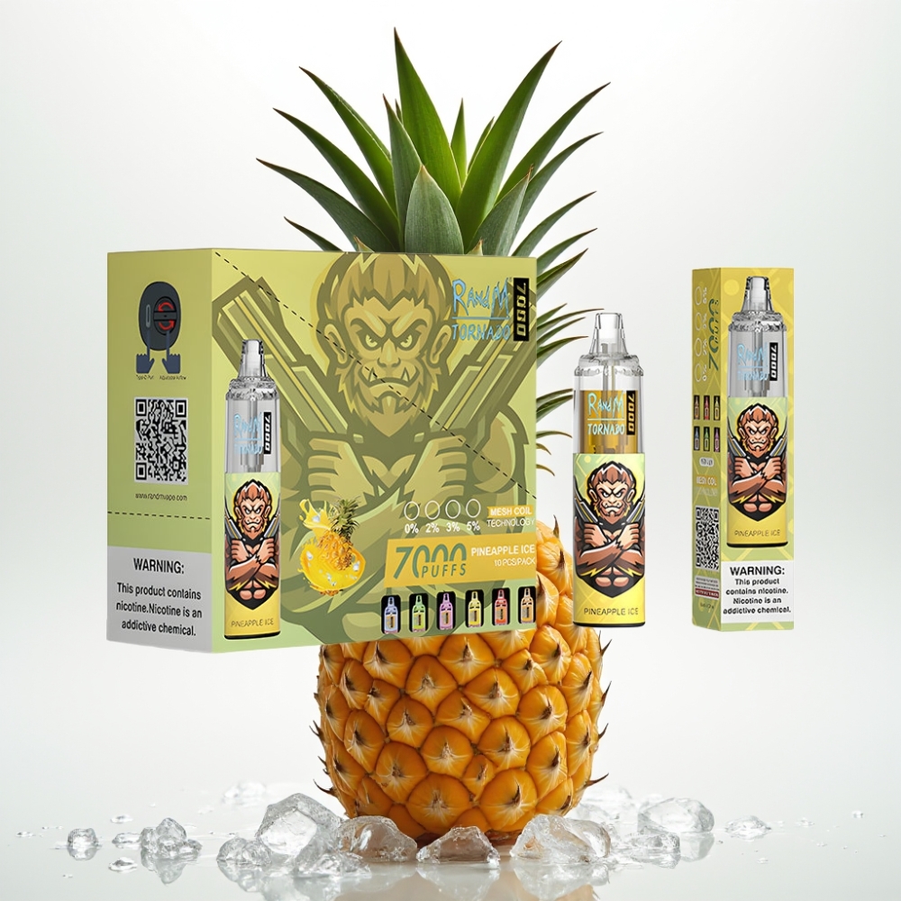 Fumot Tornado 7000 Disposable Vape Ananas Ghiaccio 7000 Puff, 14ML