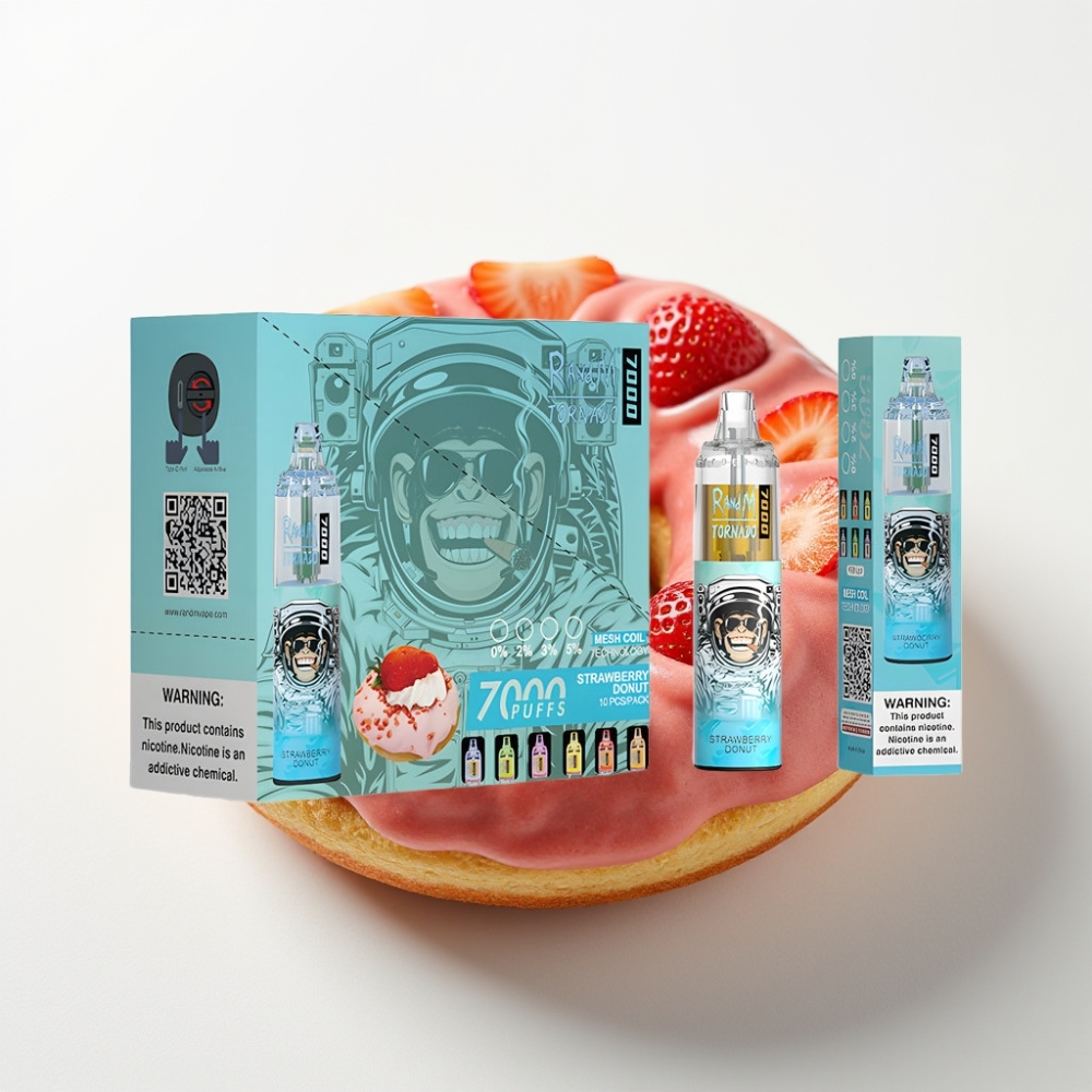 Fumot Tornado 7000 Disposable Vape Ciambella alla Fragola 7000 Puff, 14ML