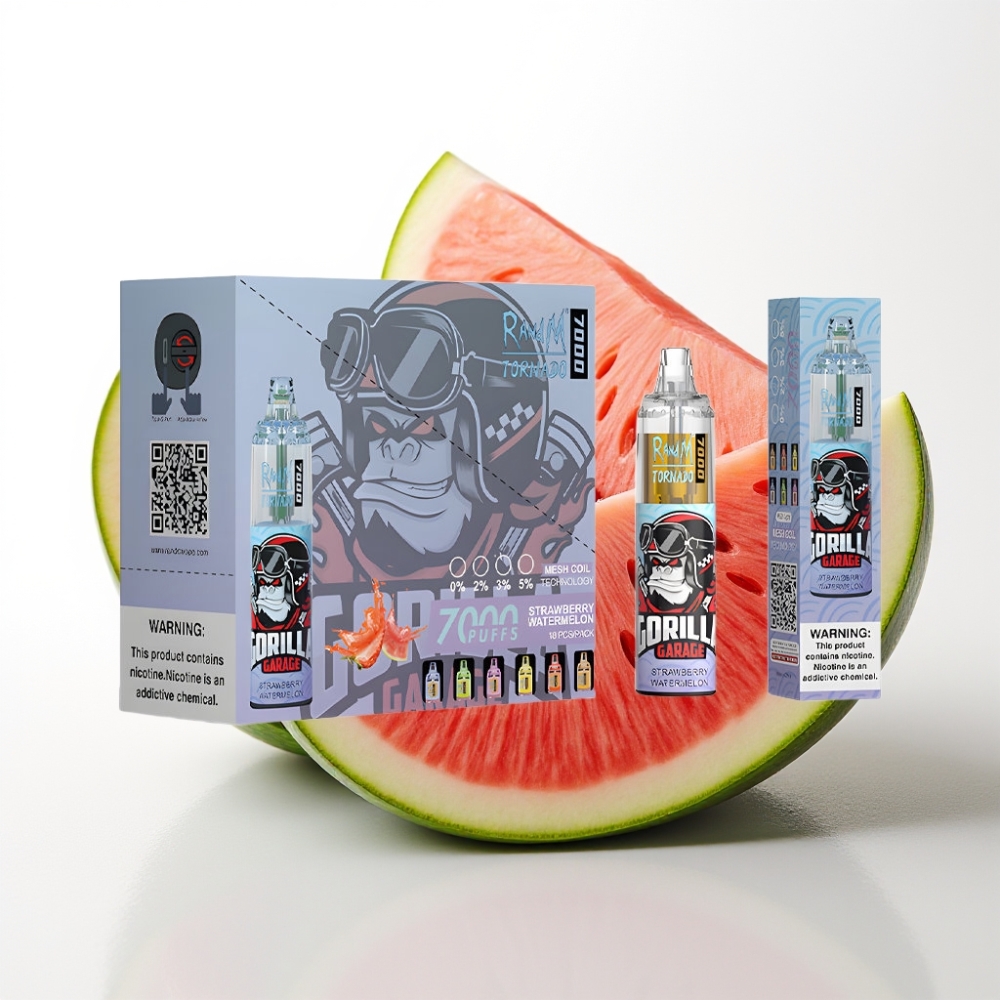 Fumot Tornado 7000 Disposable Vape Fragola Anguria, 7000 Puff, 14ML