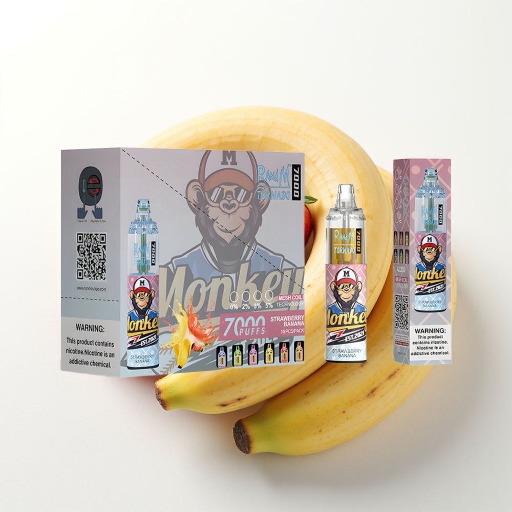 Fumot Tornado 7000 Disposable Vape Fragola Banana 7000 Puff 14ML Mesh Coil