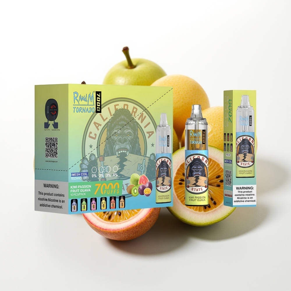 Fumot Tornado 7000 Disposable Vape Kiwi Frutto della Passione Guava - 7000 Puff, 14ML