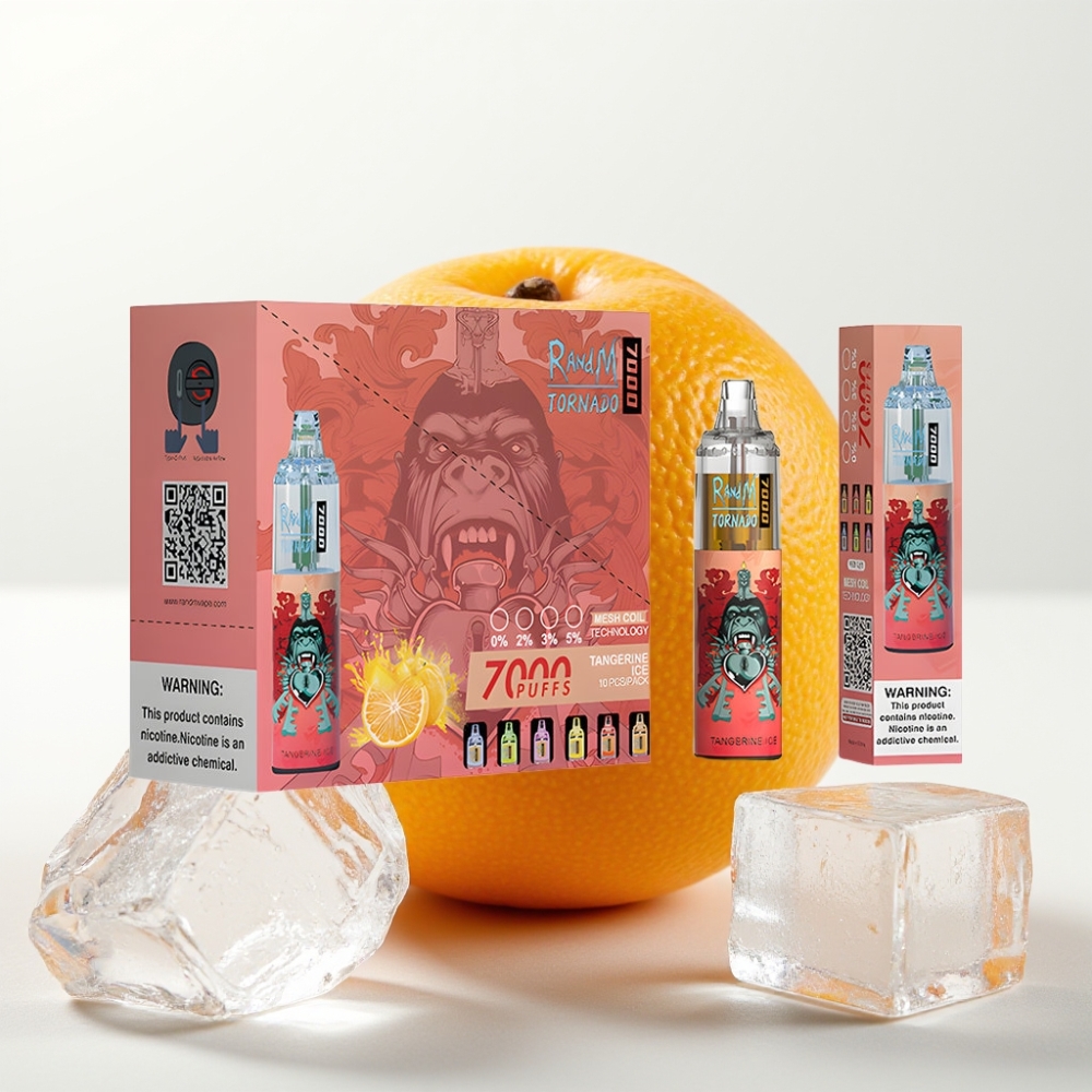 Fumot Tornado 7000 Disposable Vape Mandarino Ghiaccio 7000 Puff, 14ML