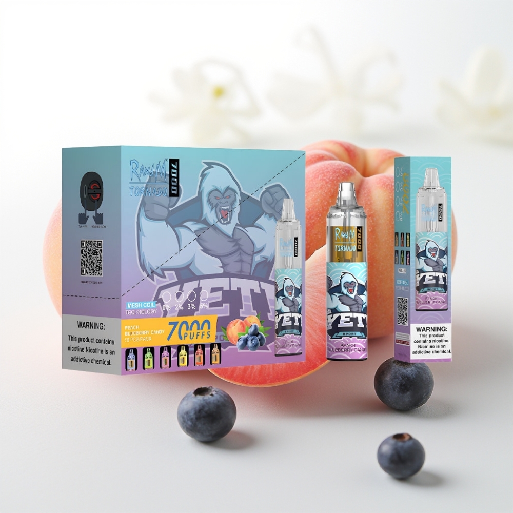Fumot Tornado 7000 Disposable Vape Pesca Mirtillo Caramello - 7000 Puff, 14ML