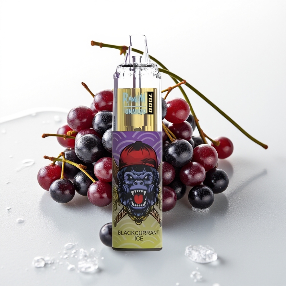 Fumot Tornado 7000 Disposable Vape Ribes Nero Ghiacciato 7000 Puff, 14ML