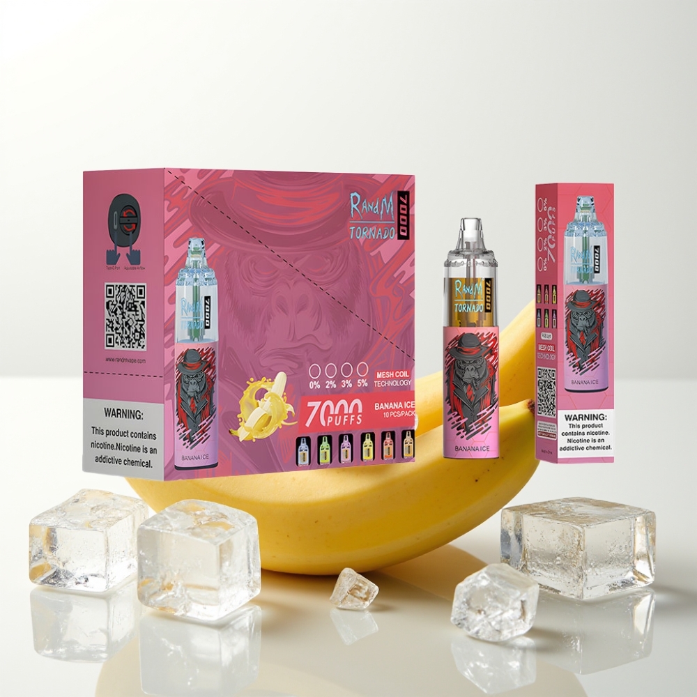 Fumot Tornado 7000 Puff Banana Ice 14ML 850MAH Mesh Coil Type-C RGB