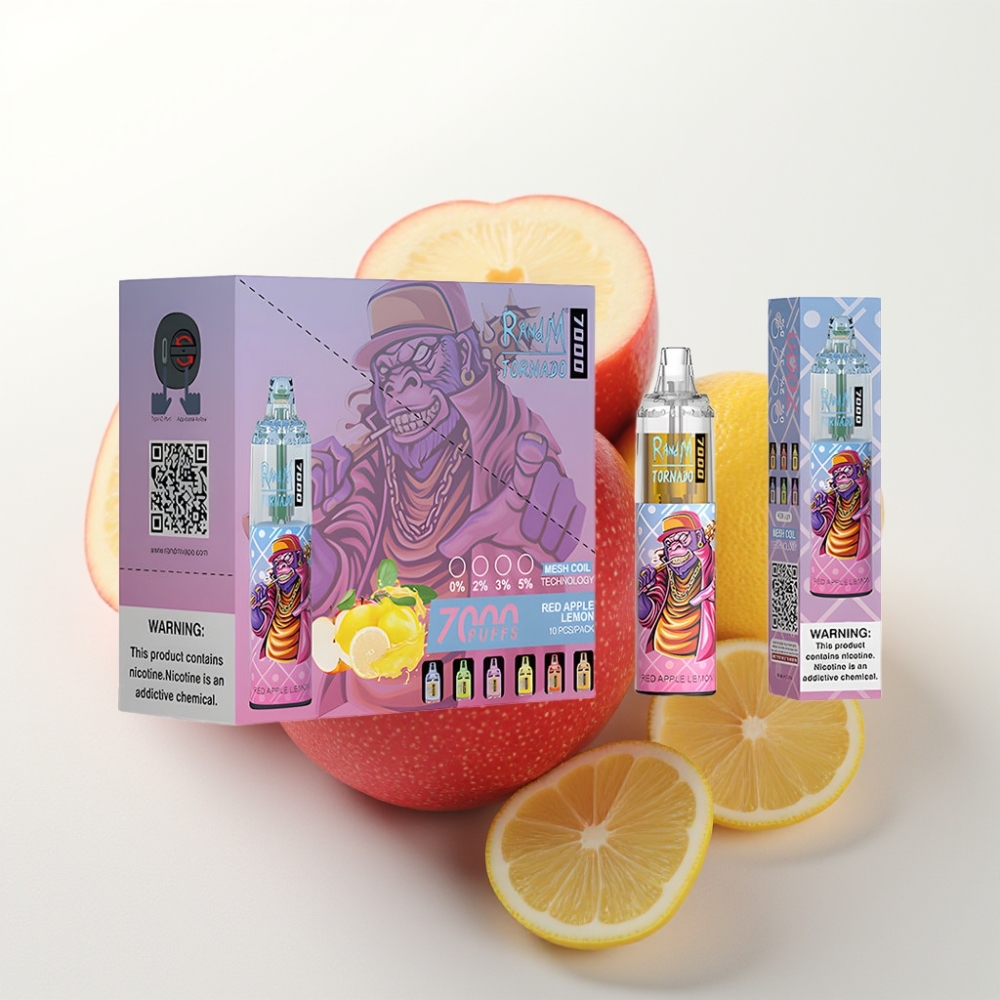 Fumot Tornado 7000 Red Apple Lemon Disposable Vape 7000 Puff 14ML Mesh