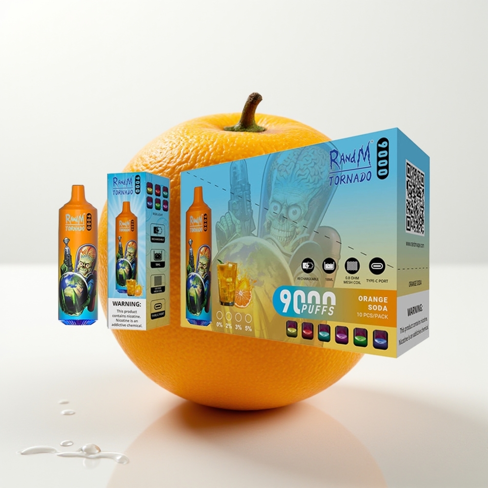 RandM Tornado 9000 Puffs Disposable Vape Aranciata - 18mL, 850mAh, Mesh Coil