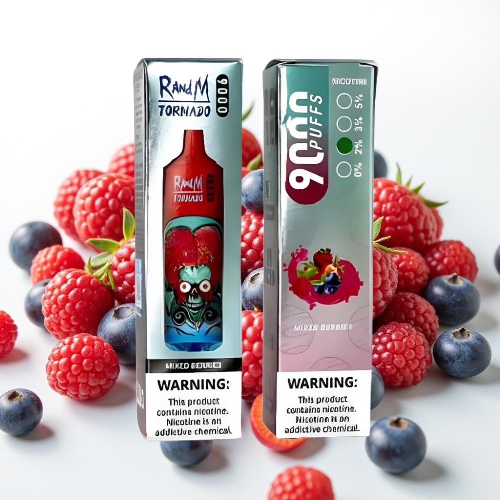 RandM Tornado 9000 Puffs Disposable Vape - Bacche Miste, 18mL, Display RGB