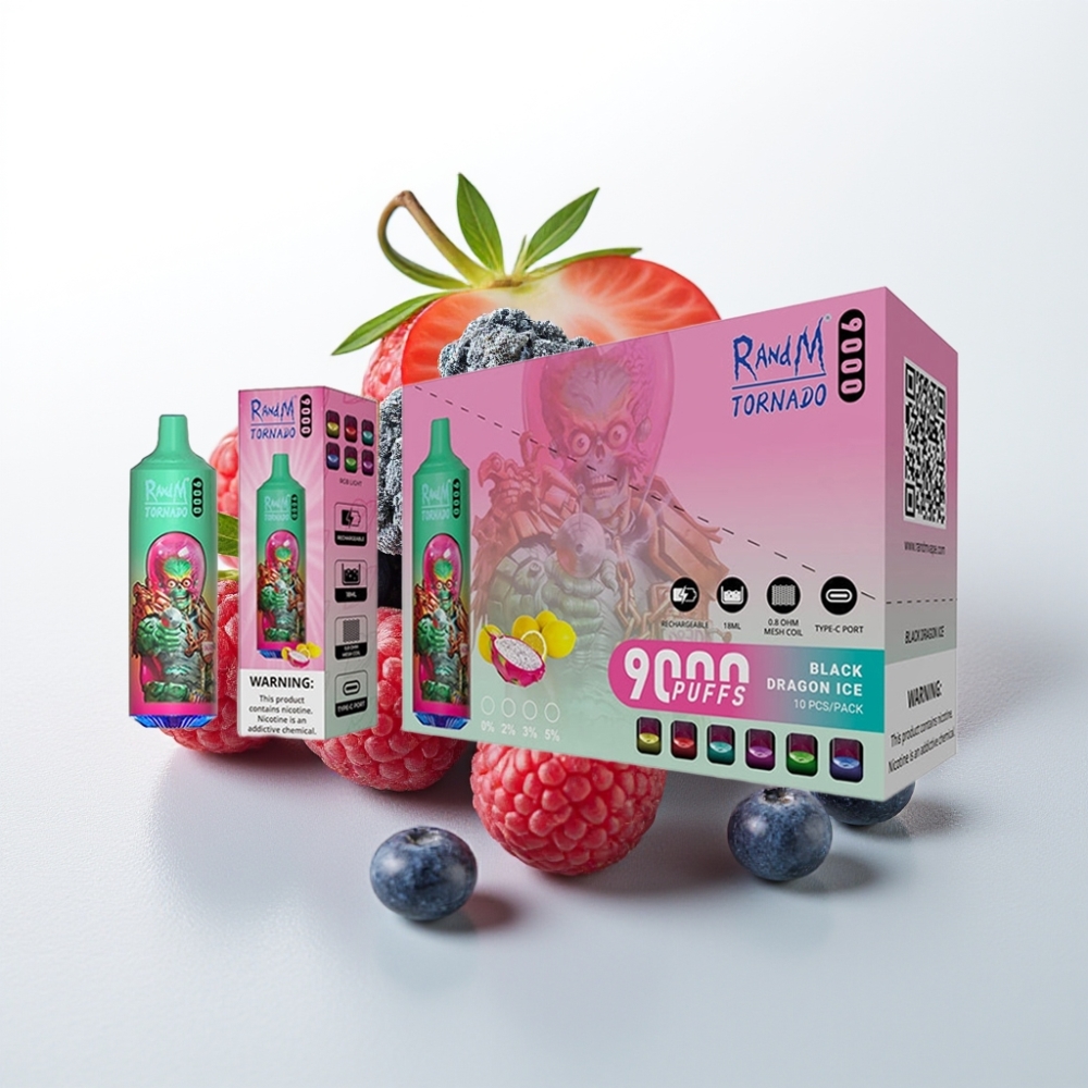 RandM Tornado 9000 Puffs Disposable Vape Blue Razz Kush - 9000 Puff, 18mL, Mesh Coil