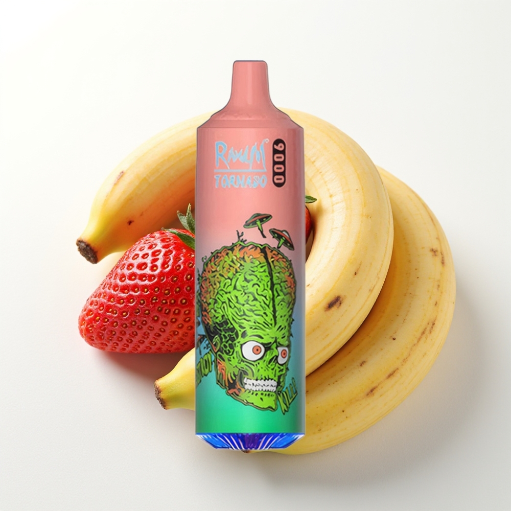 RandM Tornado 9000 Puffs Disposable Vape Fragola Banana - 850mAh, 18mL, Mesh Coil