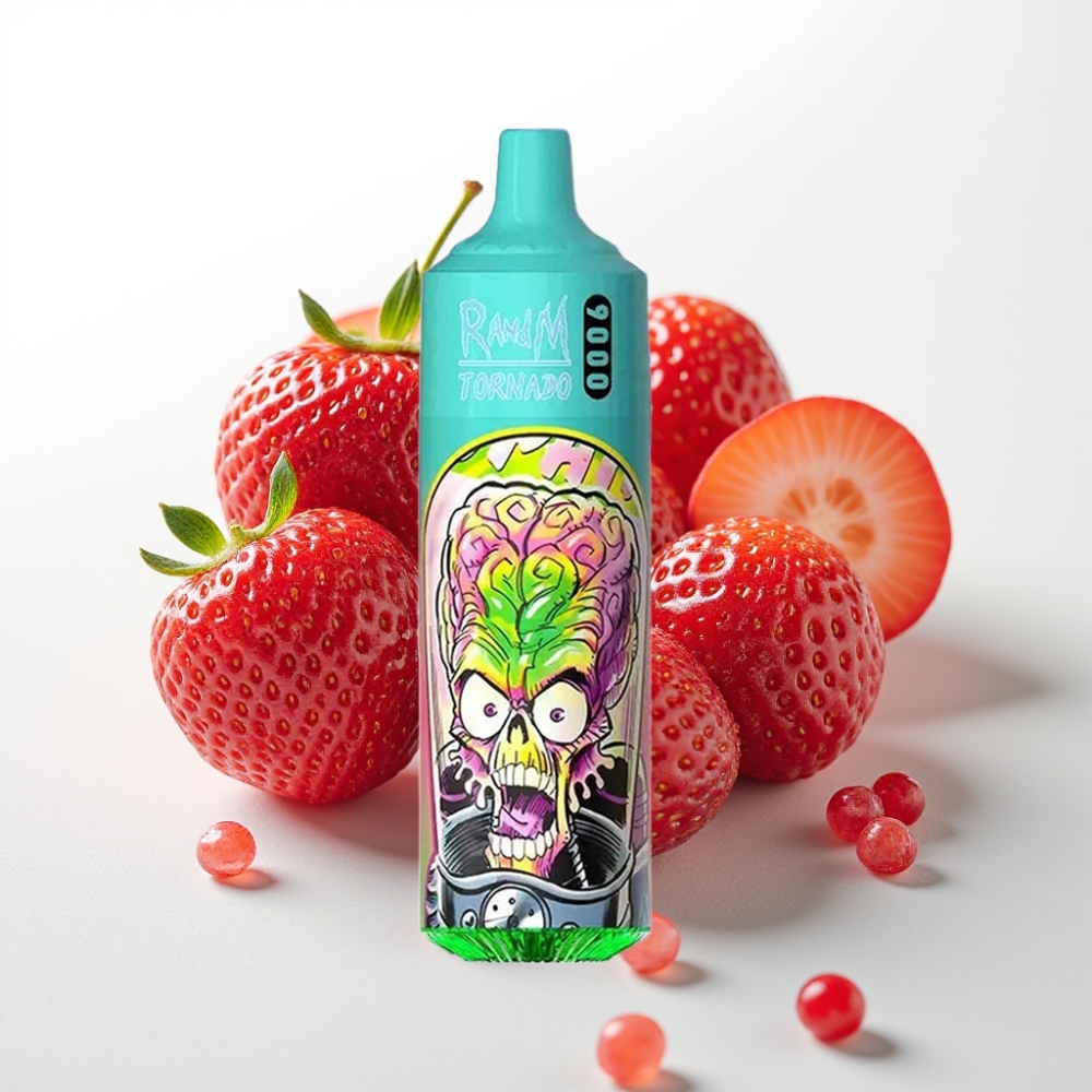 RandM Tornado 9000 Puffs Disposable Vape Fragola Melograno - 18mL, 850mAh, Display RGB