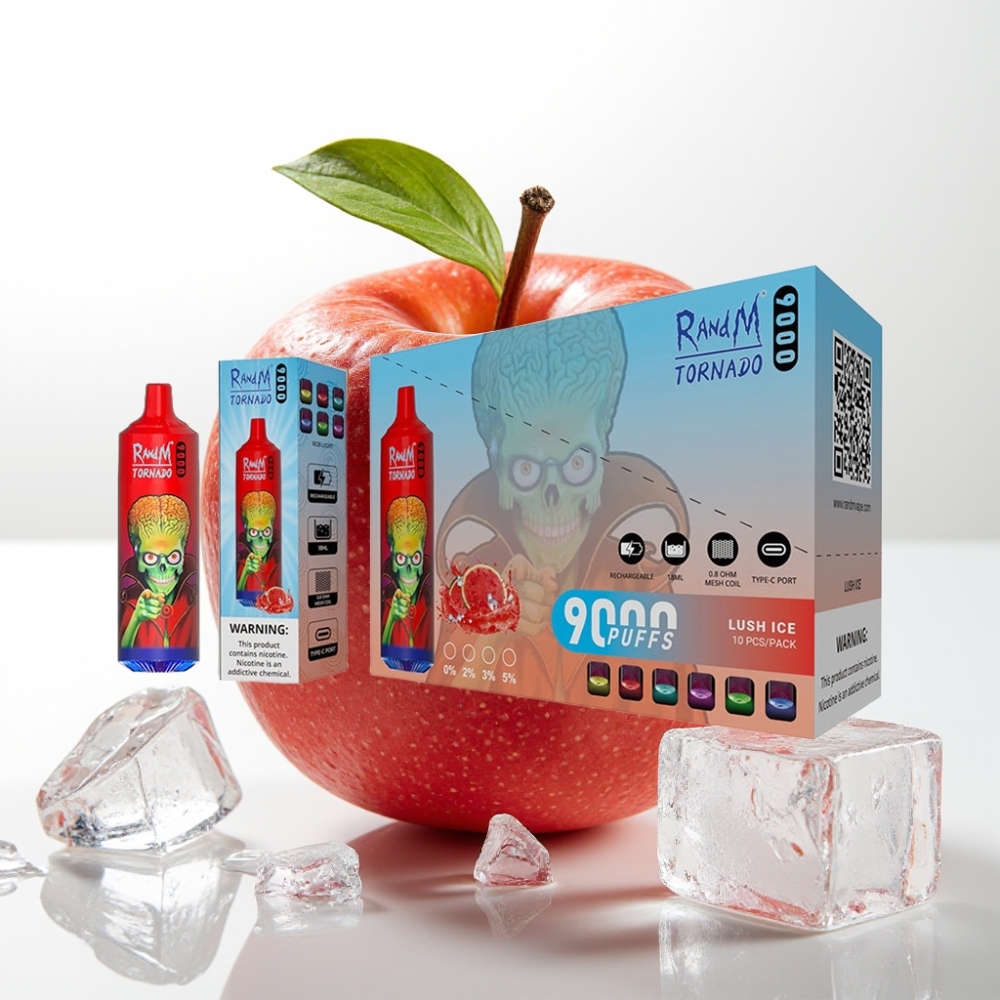 RandM Tornado 9000 Puffs Disposable Vape Ghiaccio Rigoglioso - 9000 Puff, 18mL, Mesh Coil