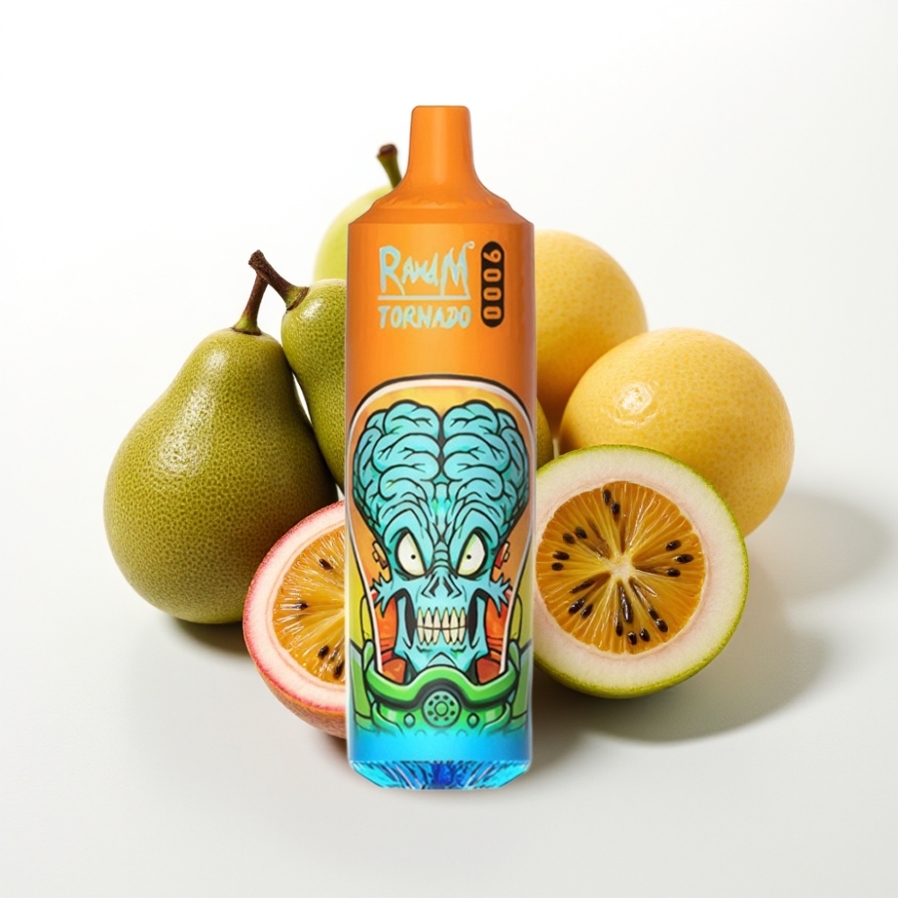 RandM Tornado 9000 Puffs Disposable Vape Kiwi Frutto della Passione Guava - 18mL, Mesh Coil, Display RGB