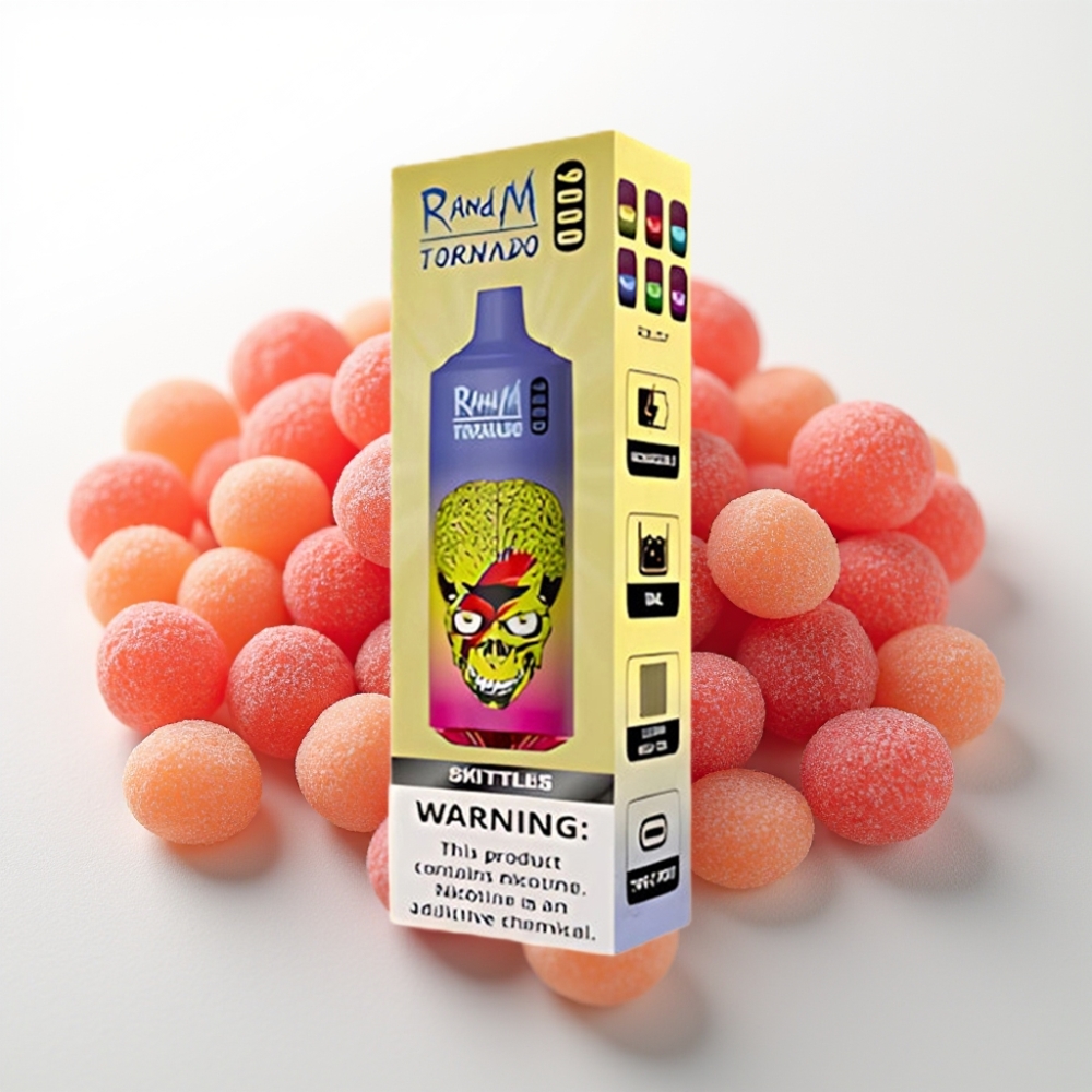 RandM Tornado 9000 Puffs Disposable Vape Skittles - 9000 Puff, 18mL, Mesh Coil
