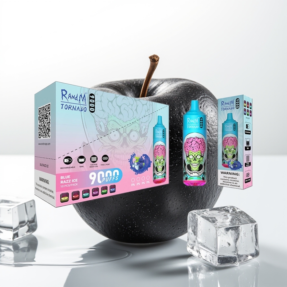 RandM Tornado 9000 Puffs - Drago Nero Ice, 9000 Puff, Batteria 850 mAh, 18 mL